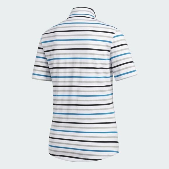 Adidas DZ6380 Womens Sz Small Ultimate Stripe Short Sleeve Golf Polo White Teal - Picture 2 of 6